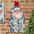 Kd Americana 8118091 White Tiger Santa Wooden Christmas Ornament KD1786015